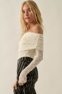 Graceful Beauty Lace Foldover Off-Shoulder Bodysuit - ShopPromesa