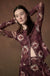 Merlot Bouquet Floral Mesh Long-Sleeve Snap-Front Top - ShopPromesa