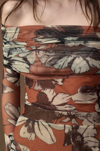 Terracotta Garden Off-Shoulder Foldover Bodysuit - ShopPromesa