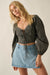 Squared Up Plaid Tie-Front Cropped Balloon-Sleeve Top - ShopPromesa