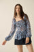 Born Dreamer Paisley Chiffon Balloon-Sleeve Peplum Top - ShopPromesa