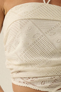 See the Light Crochet Lace Bandana Halter Top - ShopPromesa