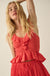 Get Free Smocked Cotton Gauze V-Neck Ruffle Top - ShopPromesa