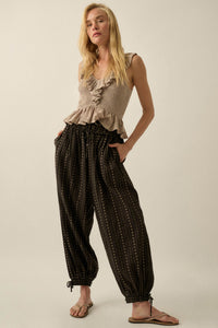 Get Free Smocked Cotton Gauze V-Neck Ruffle Top - ShopPromesa
