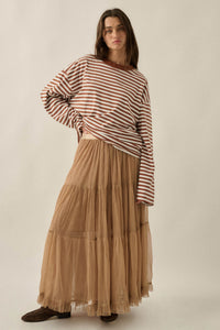 Stripe It Rich Crewneck Striped Cotton Loose-Fit Top - ShopPromesa