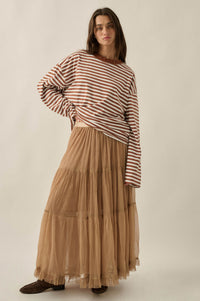 Stripe It Rich Crewneck Striped Cotton Loose-Fit Top - ShopPromesa