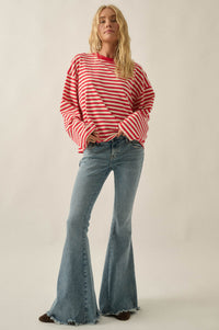 Stripe It Rich Crewneck Striped Cotton Loose-Fit Top - ShopPromesa