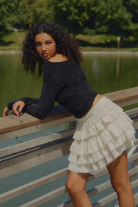 Perfectly Plush Fuzzy Knit Off-Shoulder Crossover Top - ShopPromesa