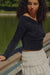 Perfectly Plush Fuzzy Knit Off-Shoulder Crossover Top - ShopPromesa