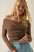 Perfectly Plush Fuzzy Knit Off-Shoulder Crossover Top - ShopPromesa