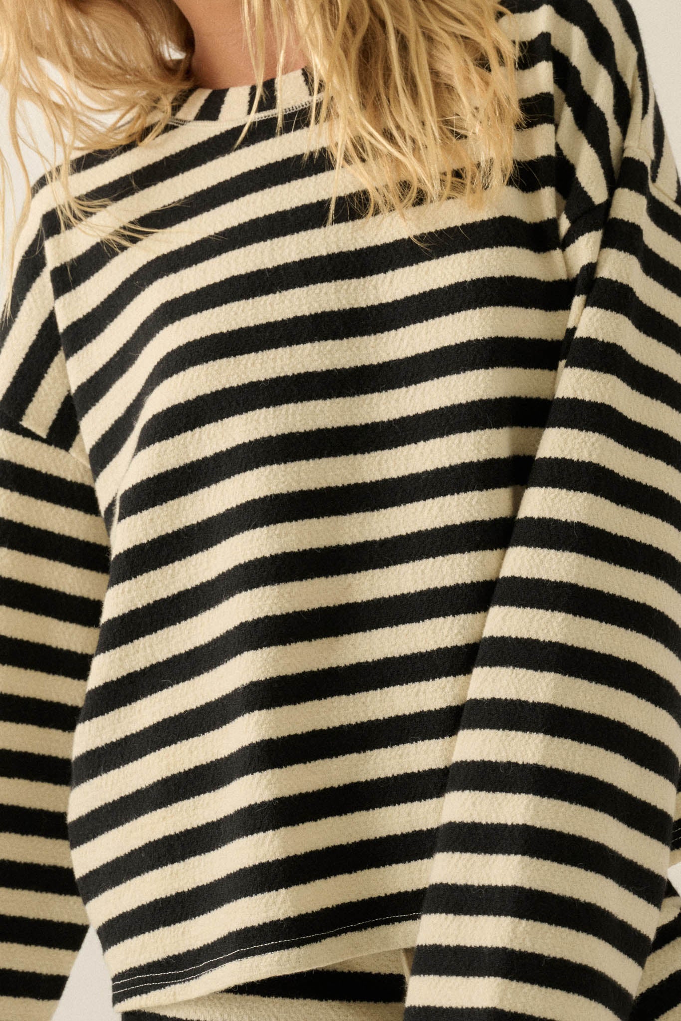 Raise the Bar Striped Knit Wide-Sleeve Sweater - ShopPromesa