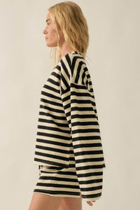 Raise the Bar Striped Knit Wide-Sleeve Sweater - ShopPromesa