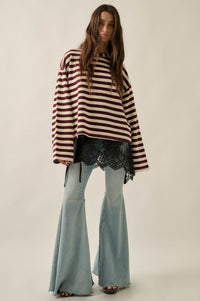 Raise the Bar Striped Knit Wide-Sleeve Sweater - ShopPromesa