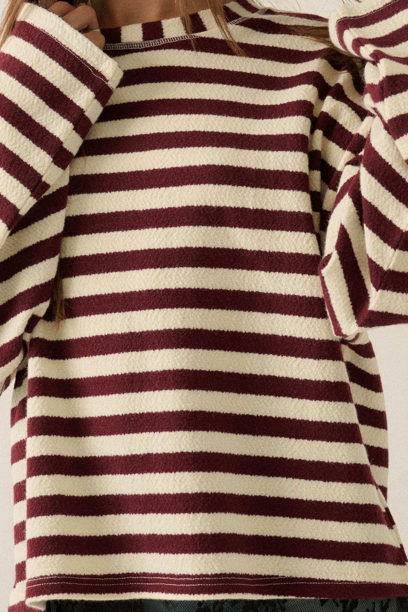 Raise the Bar Striped Knit Wide-Sleeve Sweater - ShopPromesa