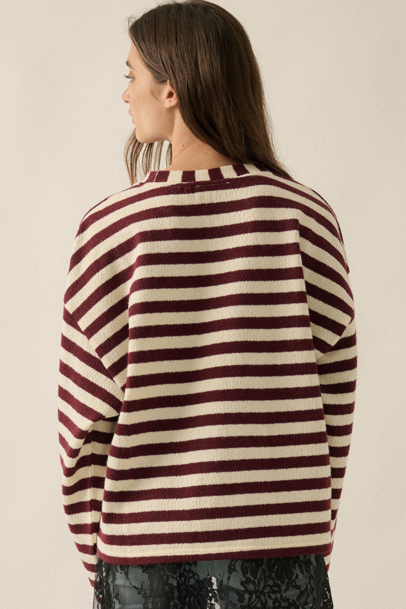 Raise the Bar Striped Knit Wide-Sleeve Sweater - ShopPromesa