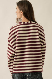 Raise the Bar Striped Knit Wide-Sleeve Sweater - ShopPromesa