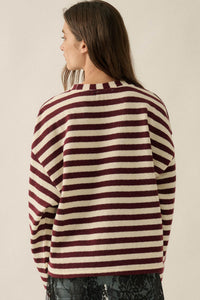 Raise the Bar Striped Knit Wide-Sleeve Sweater - ShopPromesa
