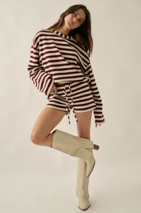 Raise the Bar Striped Knit Wide-Sleeve Sweater - ShopPromesa