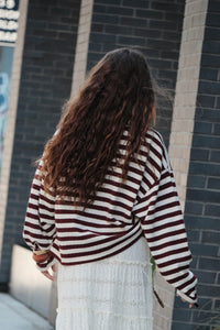 Raise the Bar Striped Knit Wide-Sleeve Sweater - ShopPromesa