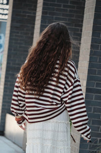 Raise the Bar Striped Knit Wide-Sleeve Sweater - ShopPromesa