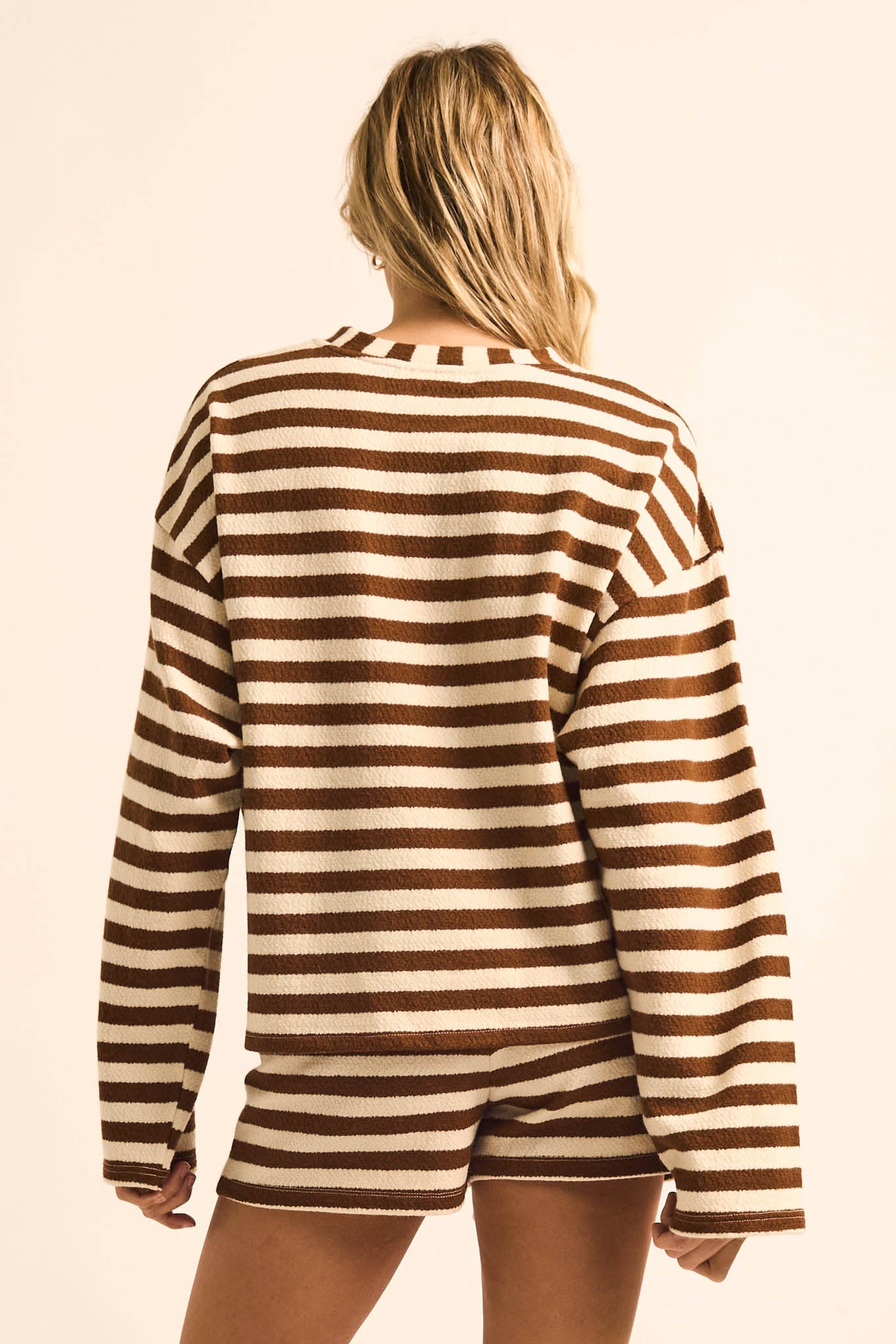 Raise the Bar Striped Knit Wide-Sleeve Sweater - ShopPromesa