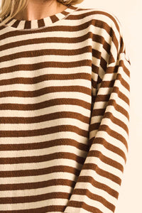 Raise the Bar Striped Knit Wide-Sleeve Sweater - ShopPromesa