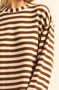 Raise the Bar Striped Knit Wide-Sleeve Sweater - ShopPromesa
