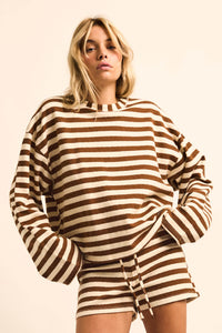 Raise the Bar Striped Knit Wide-Sleeve Sweater - ShopPromesa