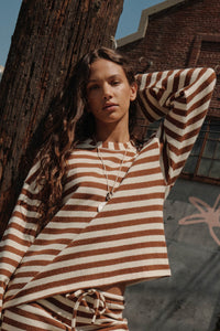 Raise the Bar Striped Knit Wide-Sleeve Sweater - ShopPromesa