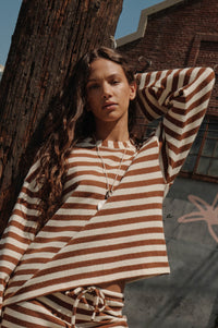Raise the Bar Striped Knit Wide-Sleeve Sweater - ShopPromesa