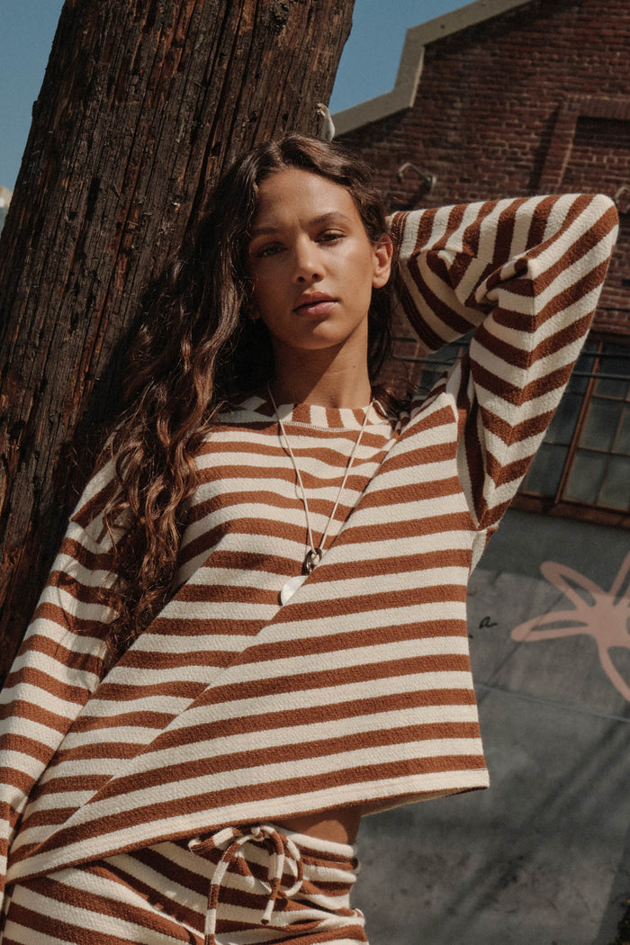Raise the Bar Striped Knit Wide-Sleeve Sweater - ShopPromesa