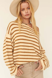 Stripe Hype Oversized Striped Sweater - ShopPromesa