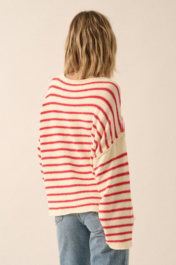 Stripe Hype Oversized Striped Sweater - ShopPromesa