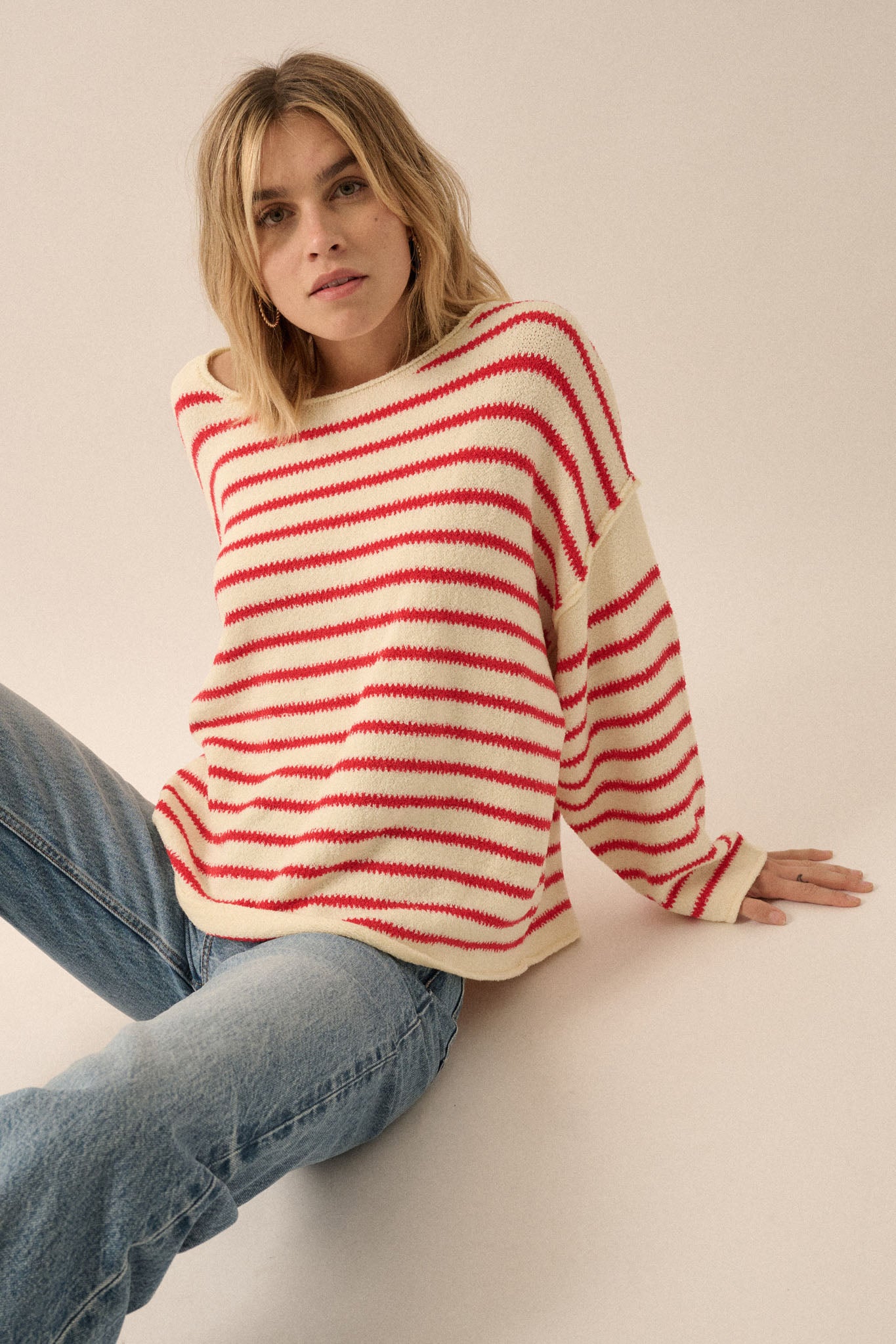 Stripe Hype Oversized Striped Sweater - ShopPromesa