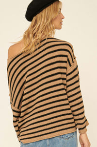 Stripe Hype Oversized Striped Sweater - ShopPromesa