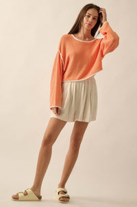 Cuddle Party Cropped Exposed-Seam Sweater - ShopPromesa