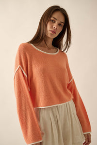 Cuddle Party Cropped Exposed-Seam Sweater - ShopPromesa