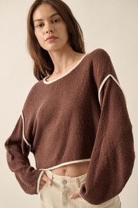 Cuddle Party Cropped Exposed-Seam Sweater - ShopPromesa