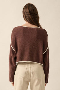 Cuddle Party Cropped Exposed-Seam Sweater - ShopPromesa