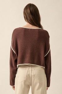 Cuddle Party Cropped Exposed-Seam Sweater - ShopPromesa