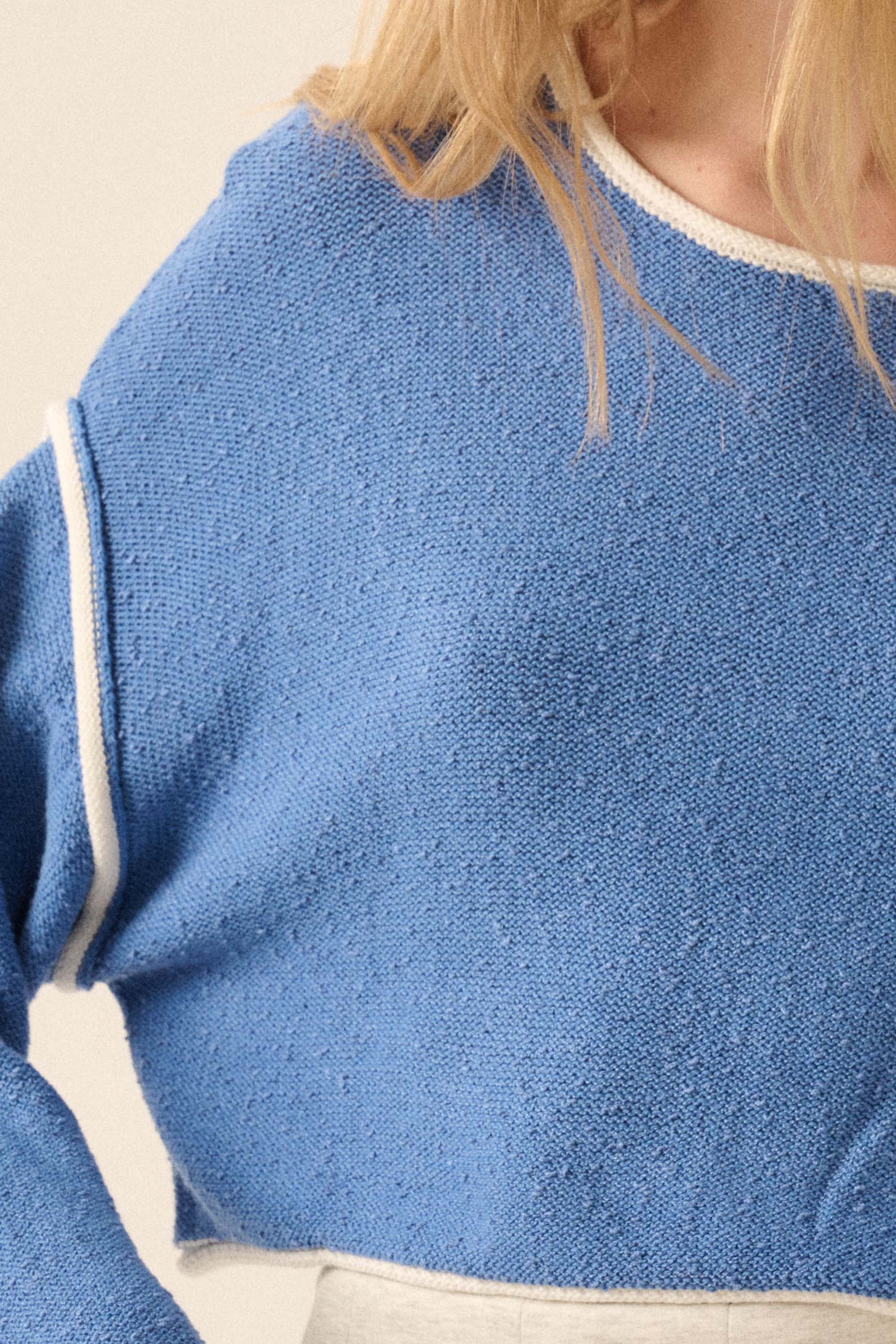 Cuddle Party Cropped Exposed-Seam Sweater