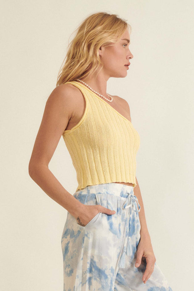 Keep Your Cool One-Shoulder Sweater Tank Top - ShopPromesa
