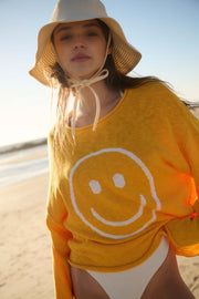 Smile a While Smiley Face Graphic Sweater