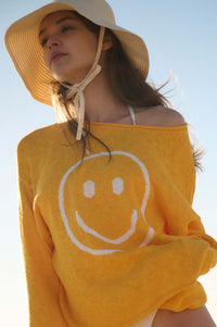 Smile a While Smiley Face Graphic Sweater - ShopPromesa