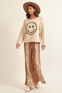 Smile a While Smiley Face Graphic Sweater - ShopPromesa