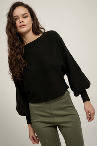 Fine Lines Cropped Rib-Knit Boatneck Sweater - ShopPromesa