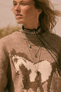 Barstow Bull Skull Layered Gold-Tone Chain Necklace - ShopPromesa
