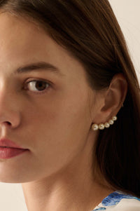 Del Rey Gradient Pearl Climber Earrings - ShopPromesa