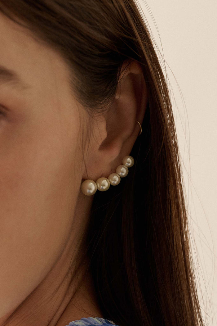 Del Rey Gradient Pearl Climber Earrings - ShopPromesa