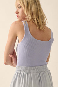 Shaper Fit Scoopneck Rib-Knit Tank Bodysuit - ShopPromesa